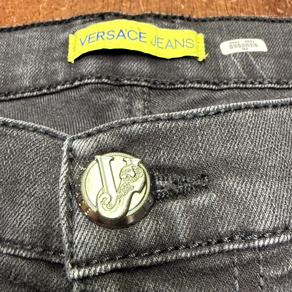 Versace Jeans Regular Fit Mens 36/34 Black Faded Denim Medusa Logo